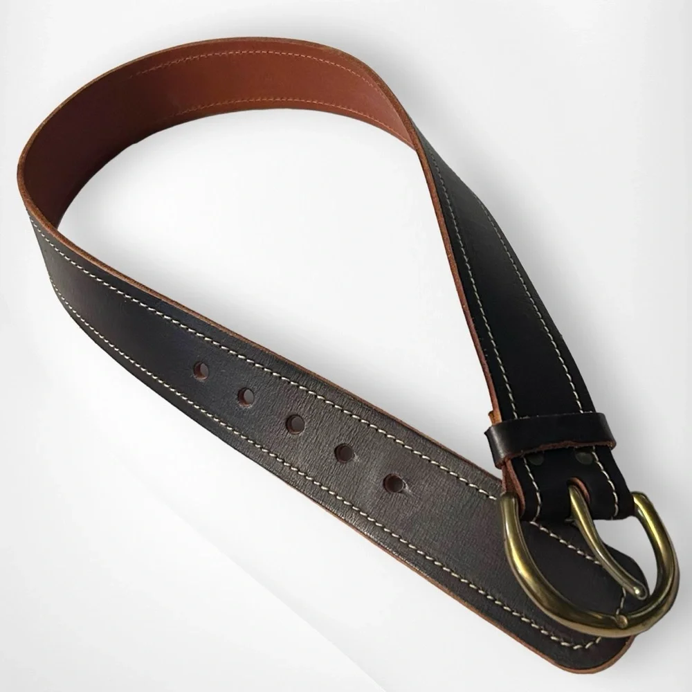 Vintage Banana Republic Belt Wide Leather XS Dark Brown - Picture 2 of 6